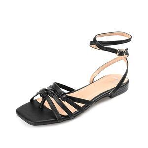 Journee Collection Womens 9 M Black Indee Strappy Flat Sandals NIB SJ8